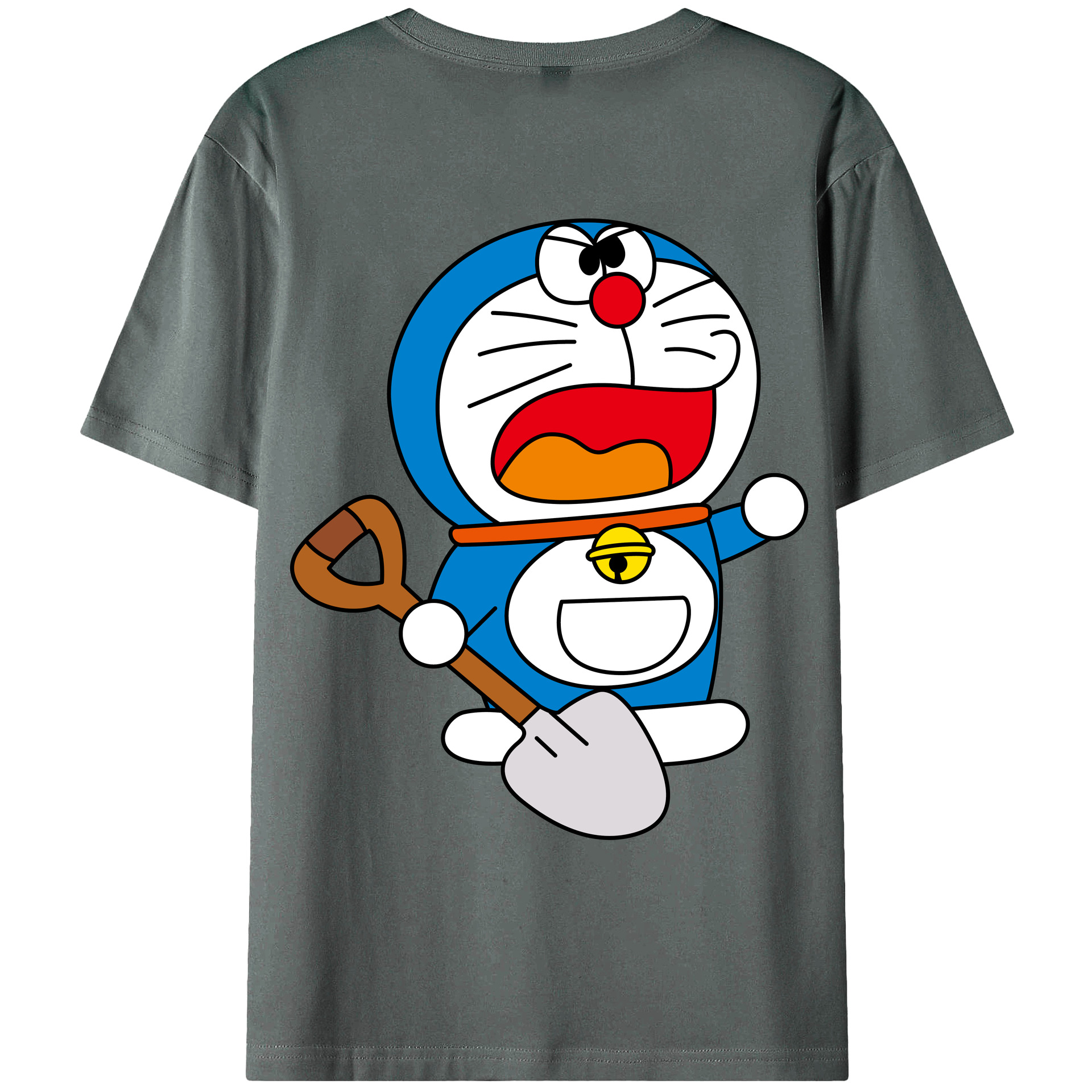 （画像用） ドラえもん Doraemon 綿100％ メンズ半袖Tシャツ（バックプリント） 通気性